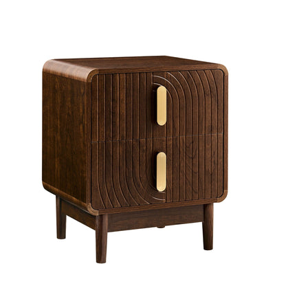 Marnie 2 Drawer Bedside Table - Walnut - DUSK