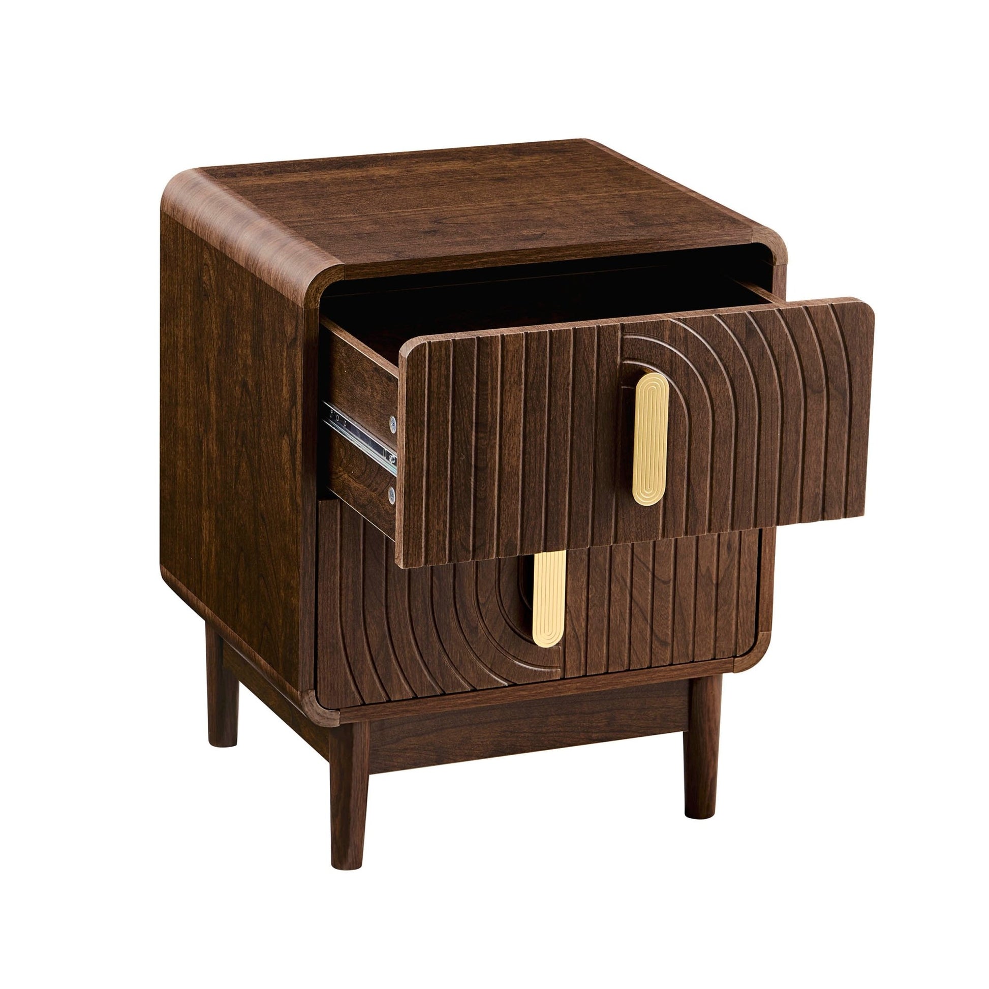 Marnie 2 Drawer Bedside Table - Walnut - DUSK