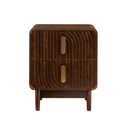 Marnie 2 Drawer Bedside Table - Walnut - DUSK