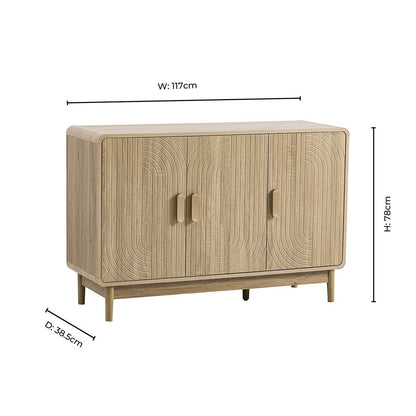 Marnie 3 Door Sideboard - Light Wood - DUSK