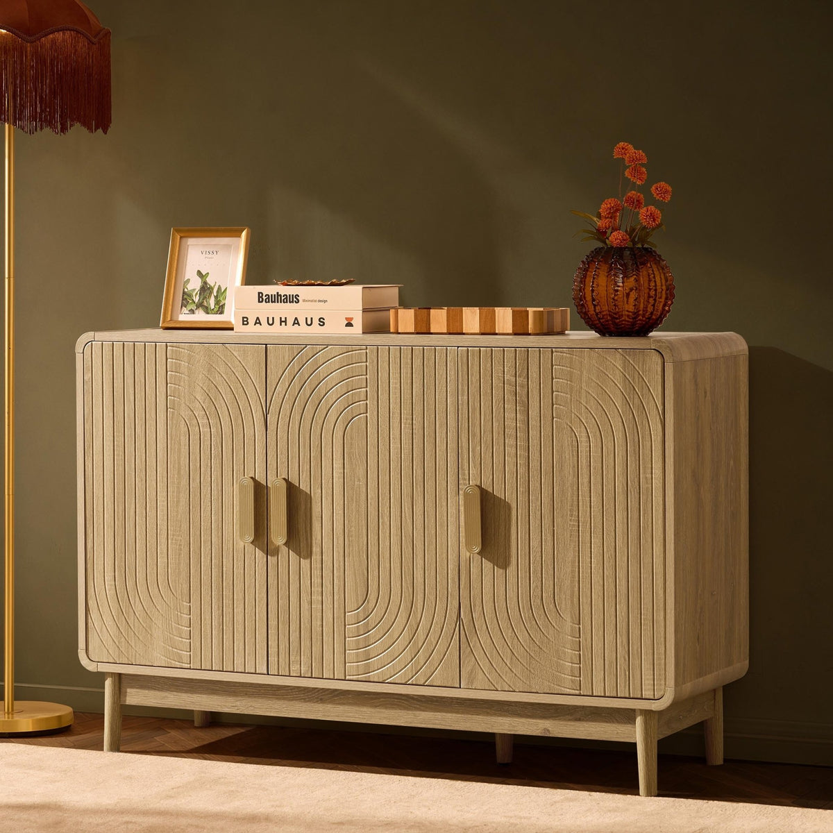 Marnie 3 Door Sideboard - Light Wood - DUSK