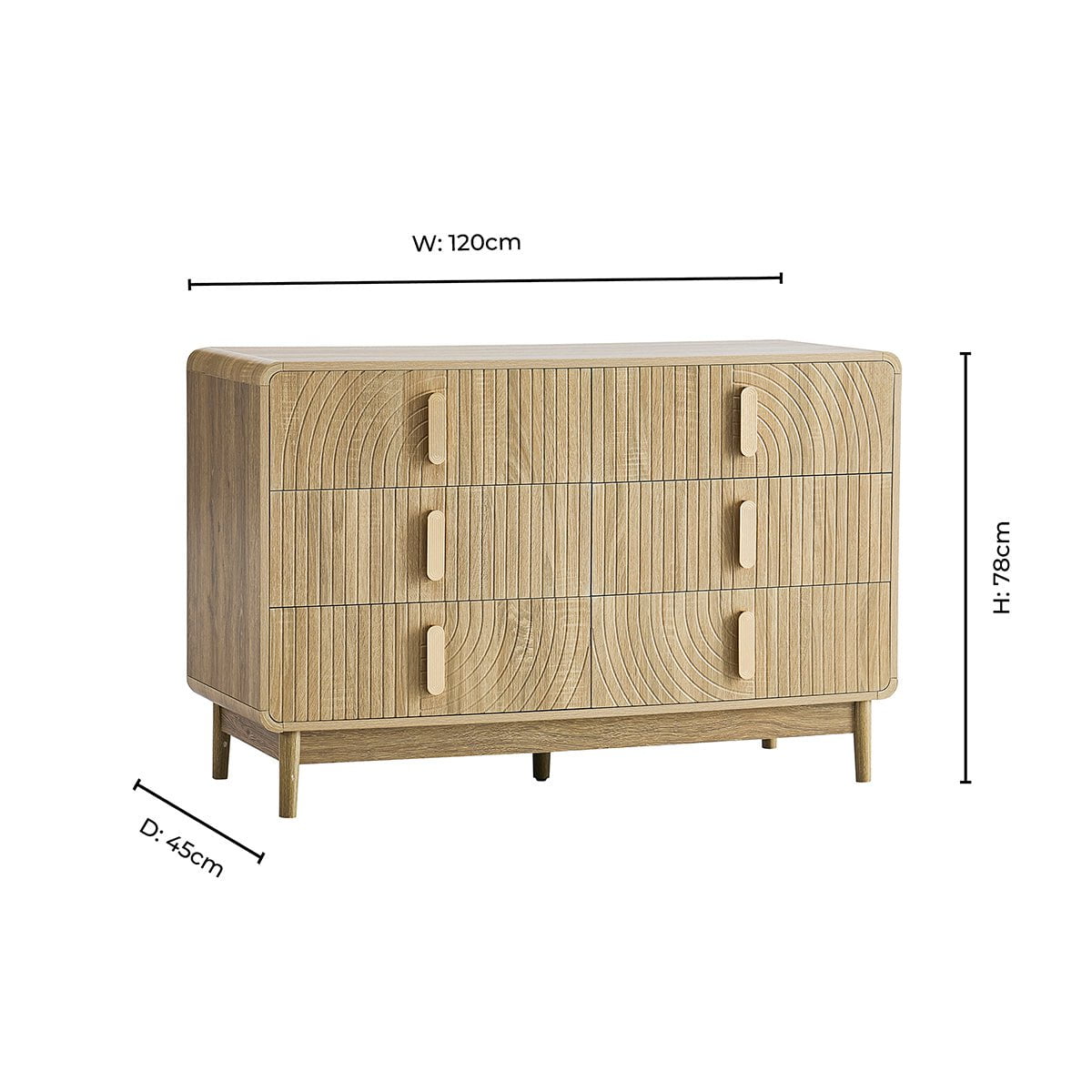 Marnie 6 Drawer Chest - Light Wood - DUSK