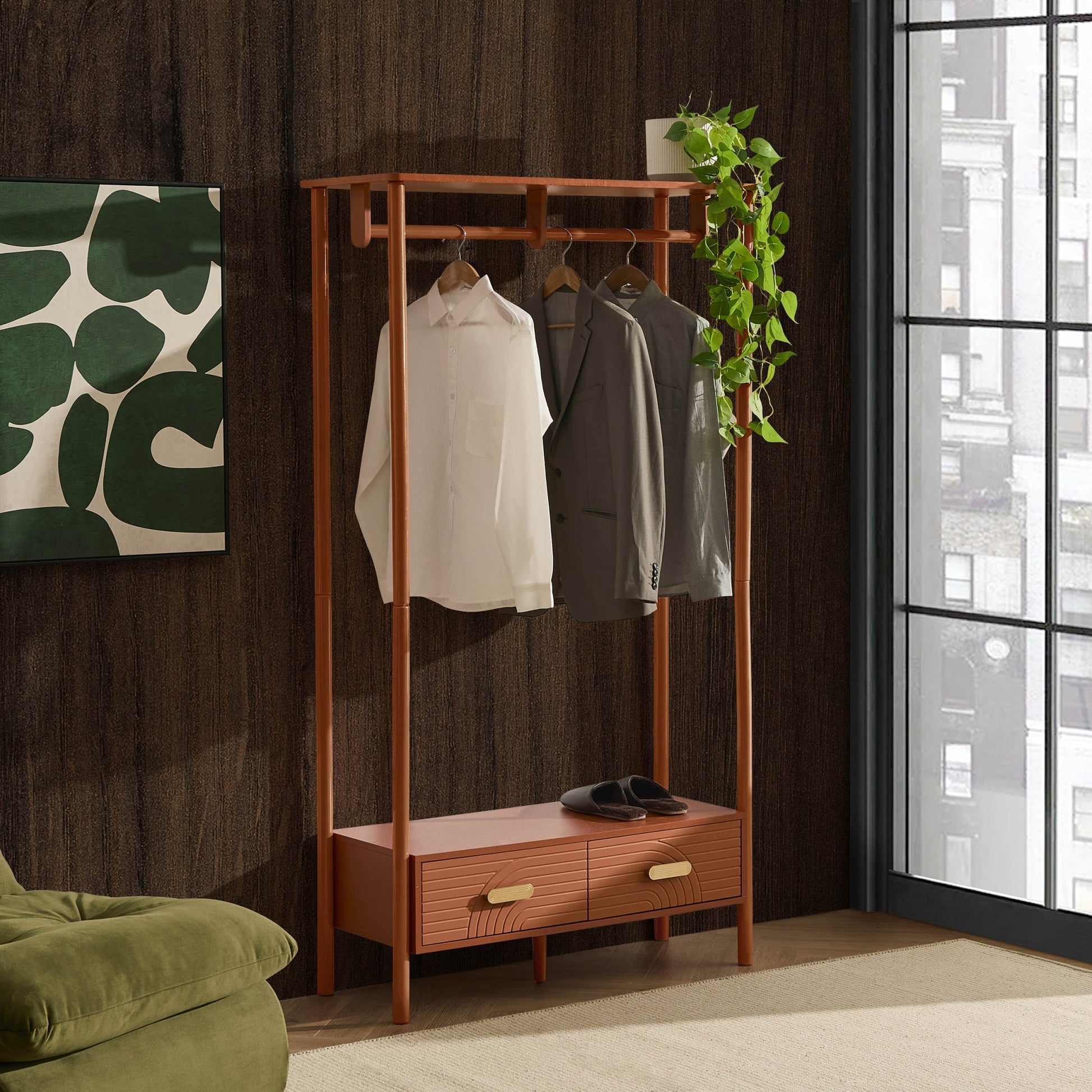 Marnie Clothes Rail - Burnt Orange - DUSK