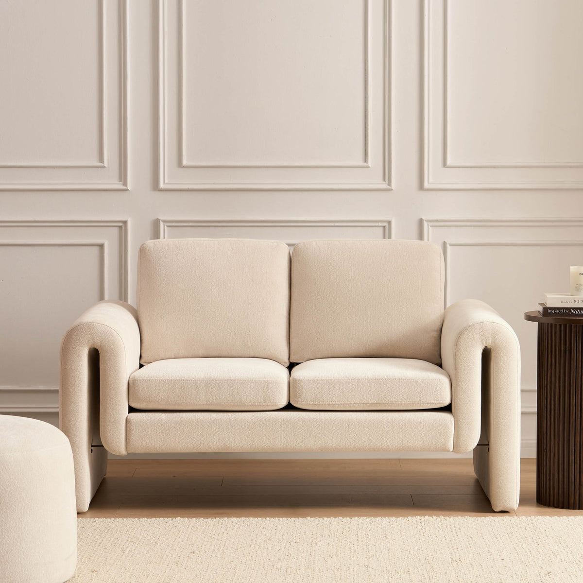 Marseille Compact 2 Seater Sofa - Chenille Ivory - DUSK