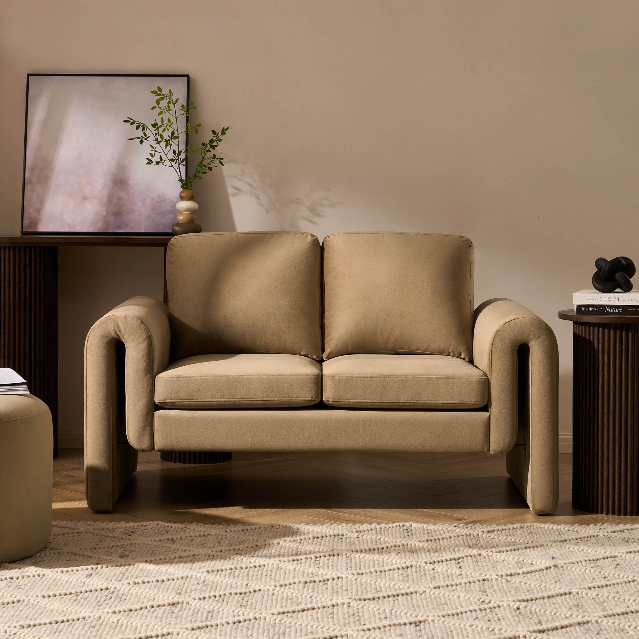 Marseille Compact 2 Seater Sofa - Latte - DUSK