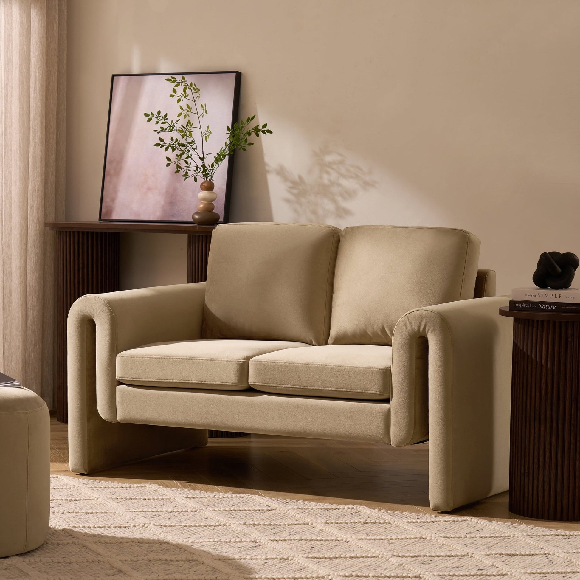 Marseille Compact 2 Seater Sofa - Latte - DUSK