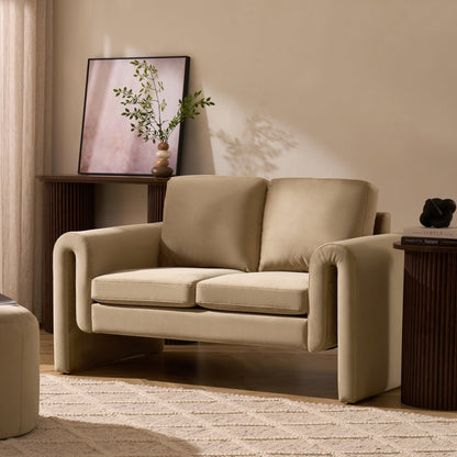 Marseille Compact 2 Seater Sofa - Latte - DUSK