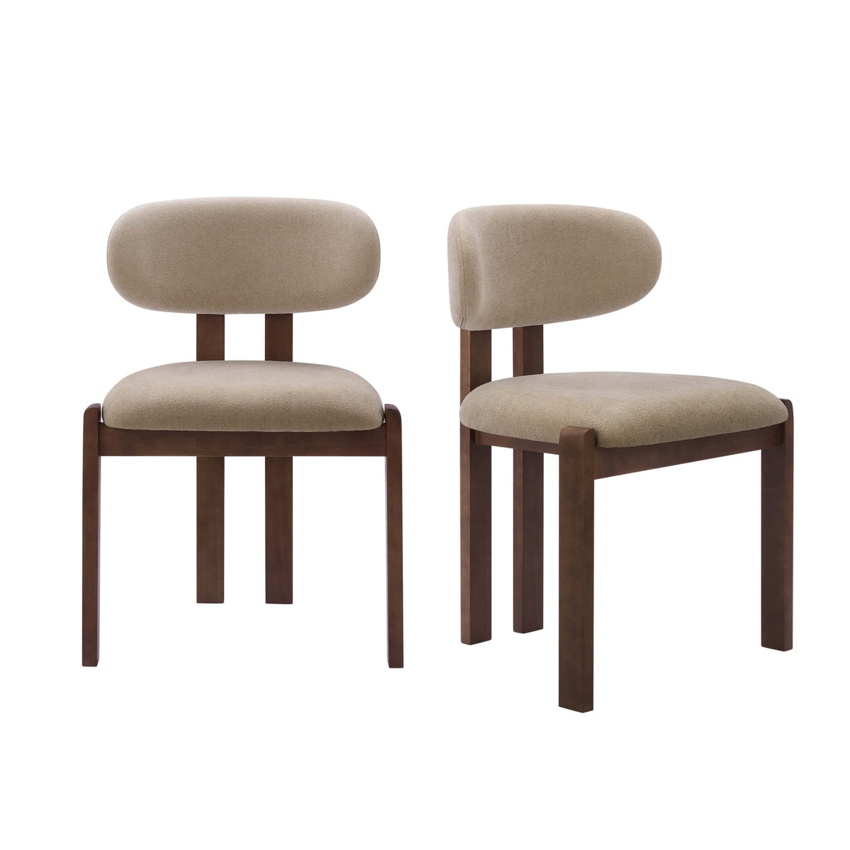 Matty Set of 2 Dining Chairs - Chenille Oatmeal - DUSK
