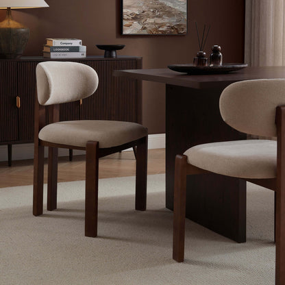 Matty Set of 2 Dining Chairs - Chenille Oatmeal - DUSK