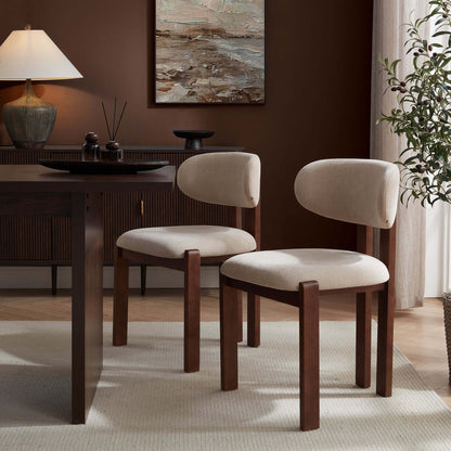 Matty Set of 2 Dining Chairs - Chenille Oatmeal - DUSK