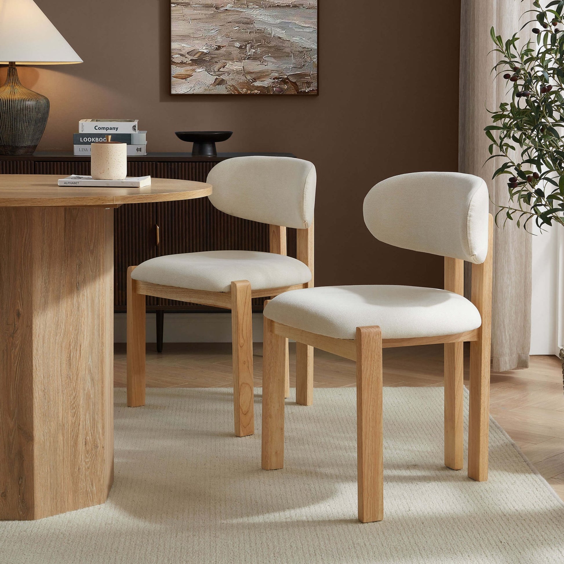 Matty Set of 2 Dining Chairs - Cream Linen - DUSK