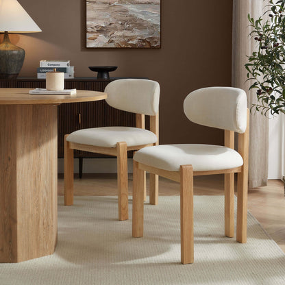 Matty Set of 2 Dining Chairs - Cream Linen - DUSK