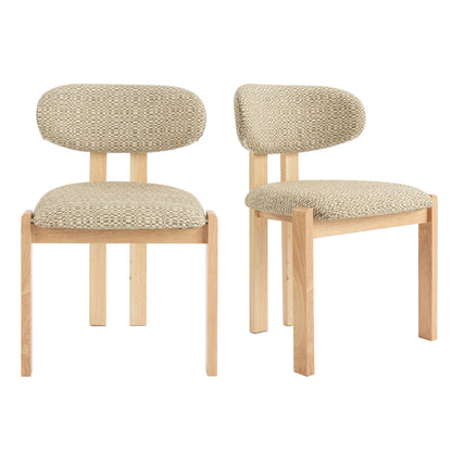 Matty Set of 2 Dining Chairs - Geo Mustard - DUSK