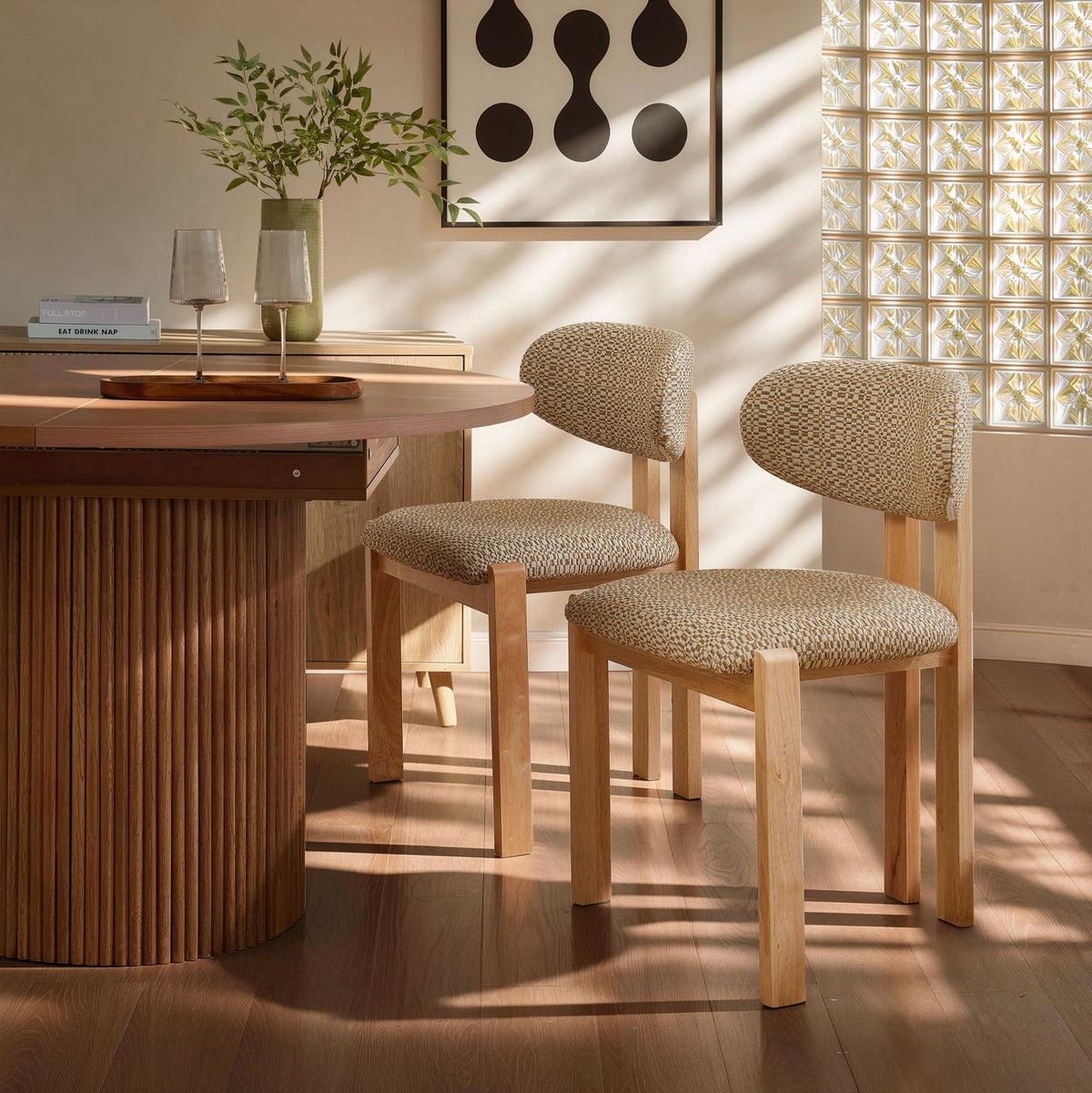 Matty Set of 2 Dining Chairs - Geo Mustard - DUSK