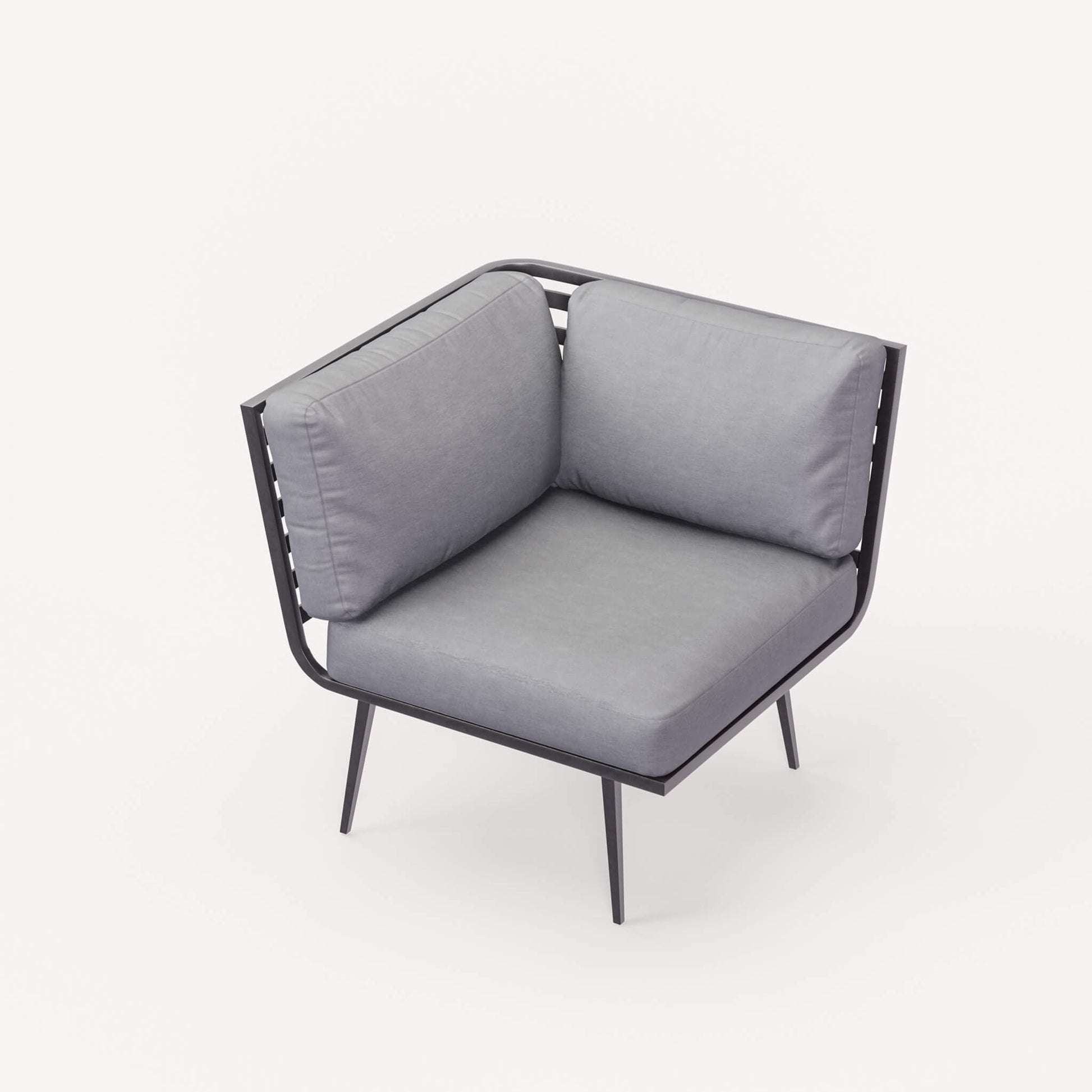Mayfair Outdoor 8 Seater Corner Lounge Set with Fire Pit and Bench - Grey - DUSK