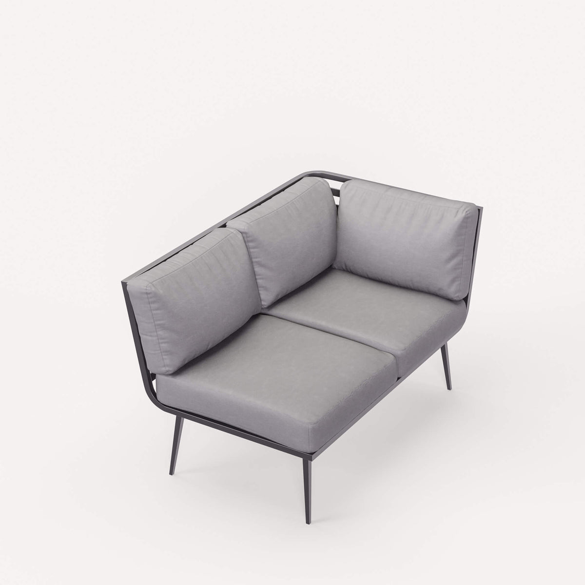 Mayfair Outdoor 8 Seater Corner Lounge Set with Fire Pit and Bench - Grey - DUSK