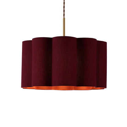 Mel Linen Scallop Ceiling Shade - Berry - DUSK