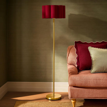 Mel Linen Scallop Floor Shade - Berry - DUSK