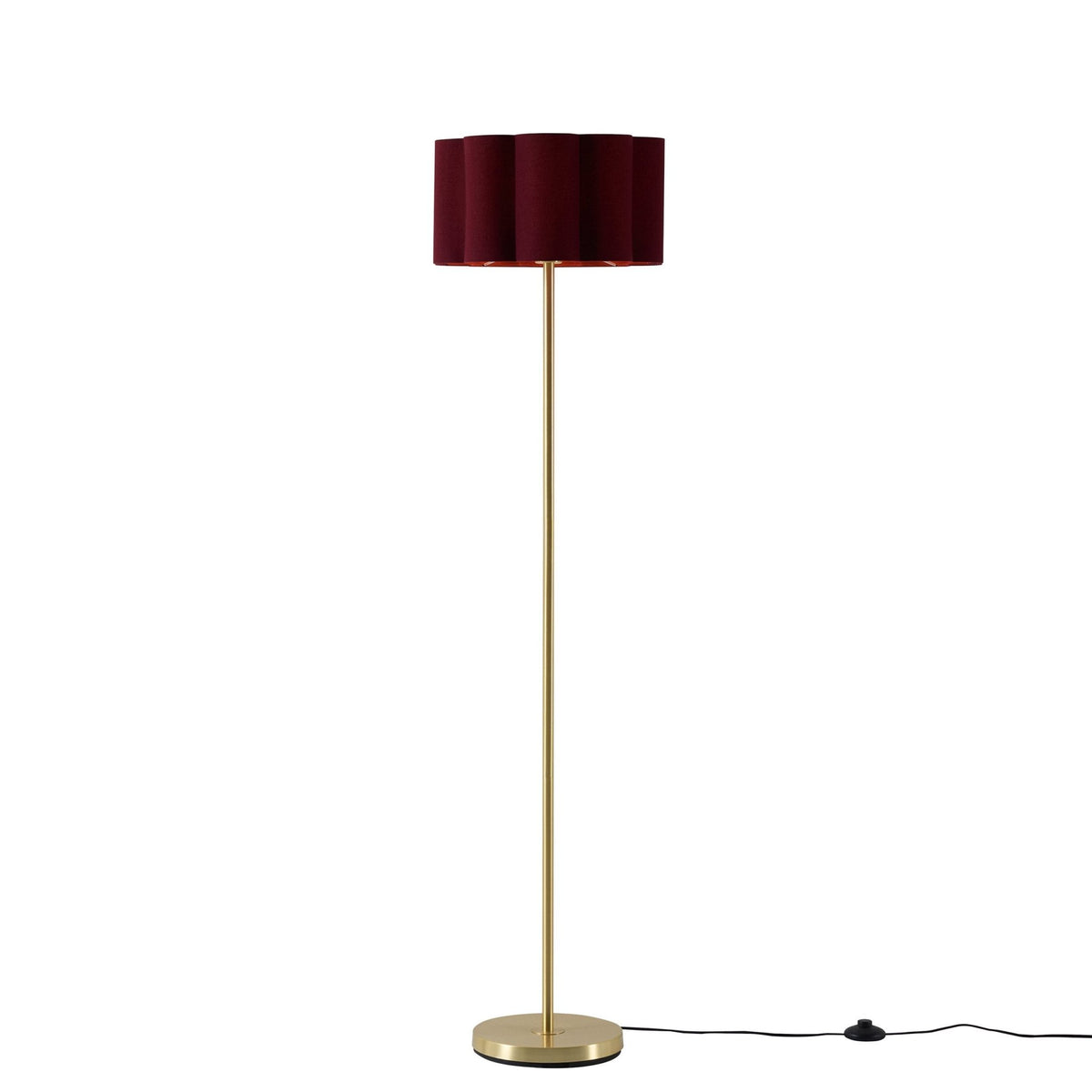 Mel Linen Scallop Floor Shade - Berry - DUSK