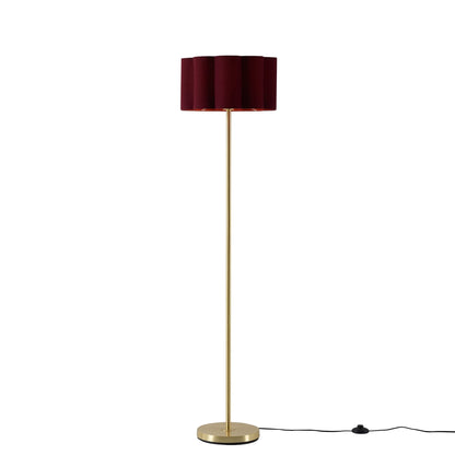 Mel Linen Scallop Floor Shade - Berry - DUSK