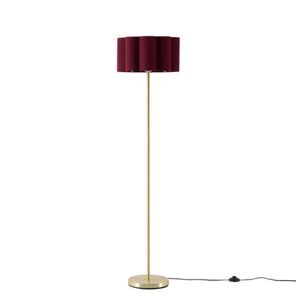 Mel Linen Scallop Floor Shade - Berry - DUSK