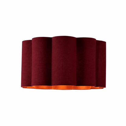 Mel Linen Scallop Floor Shade - Berry - DUSK