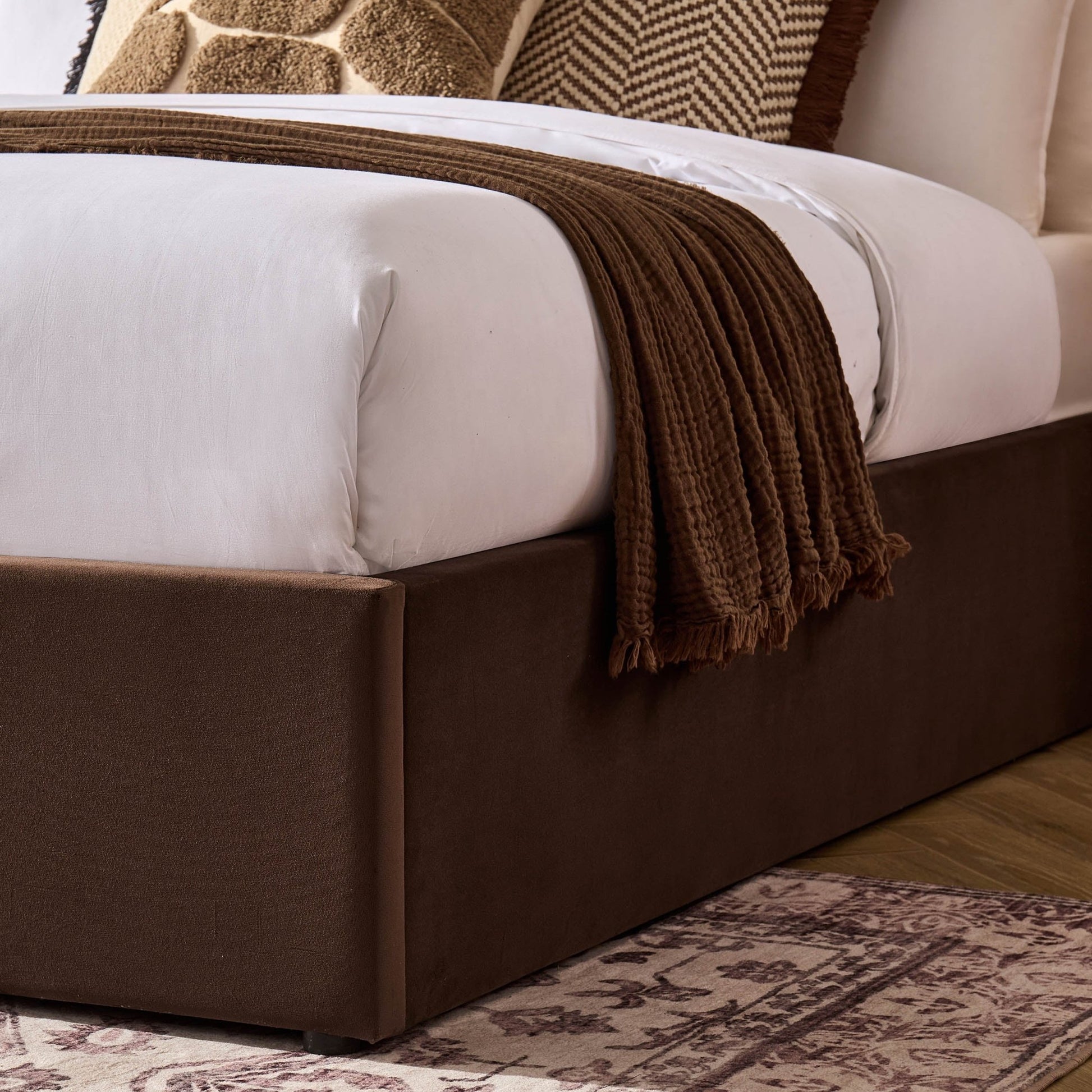 Melrose Ottoman Storage Bed - Cappuccino - DUSK
