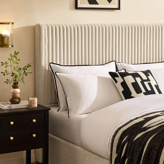 Melrose Ottoman Storage Bed - Chenille Ivory - DUSK