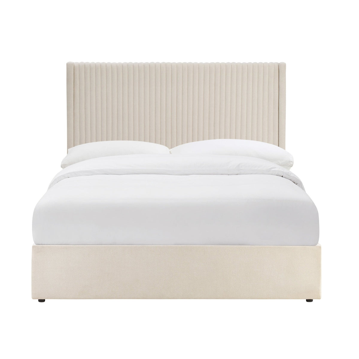 Melrose Ottoman Storage Bed - Chenille Ivory - DUSK