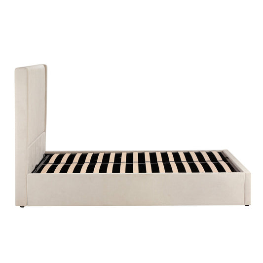 Melrose Ottoman Storage Bed - Chenille Ivory - DUSK