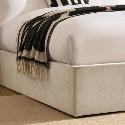 Melrose Ottoman Storage Bed - Chenille Ivory - DUSK