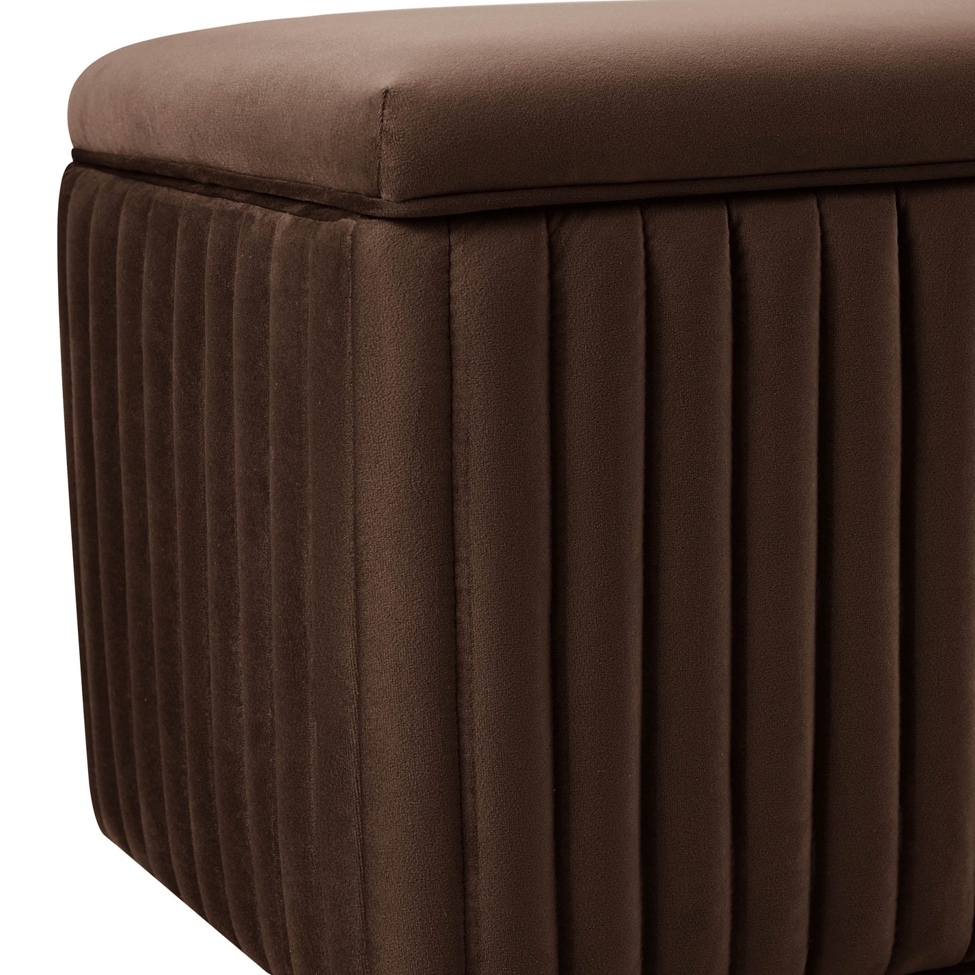 Melrose Ribbed Ottoman Storage Bench - Cappuccino - DUSK