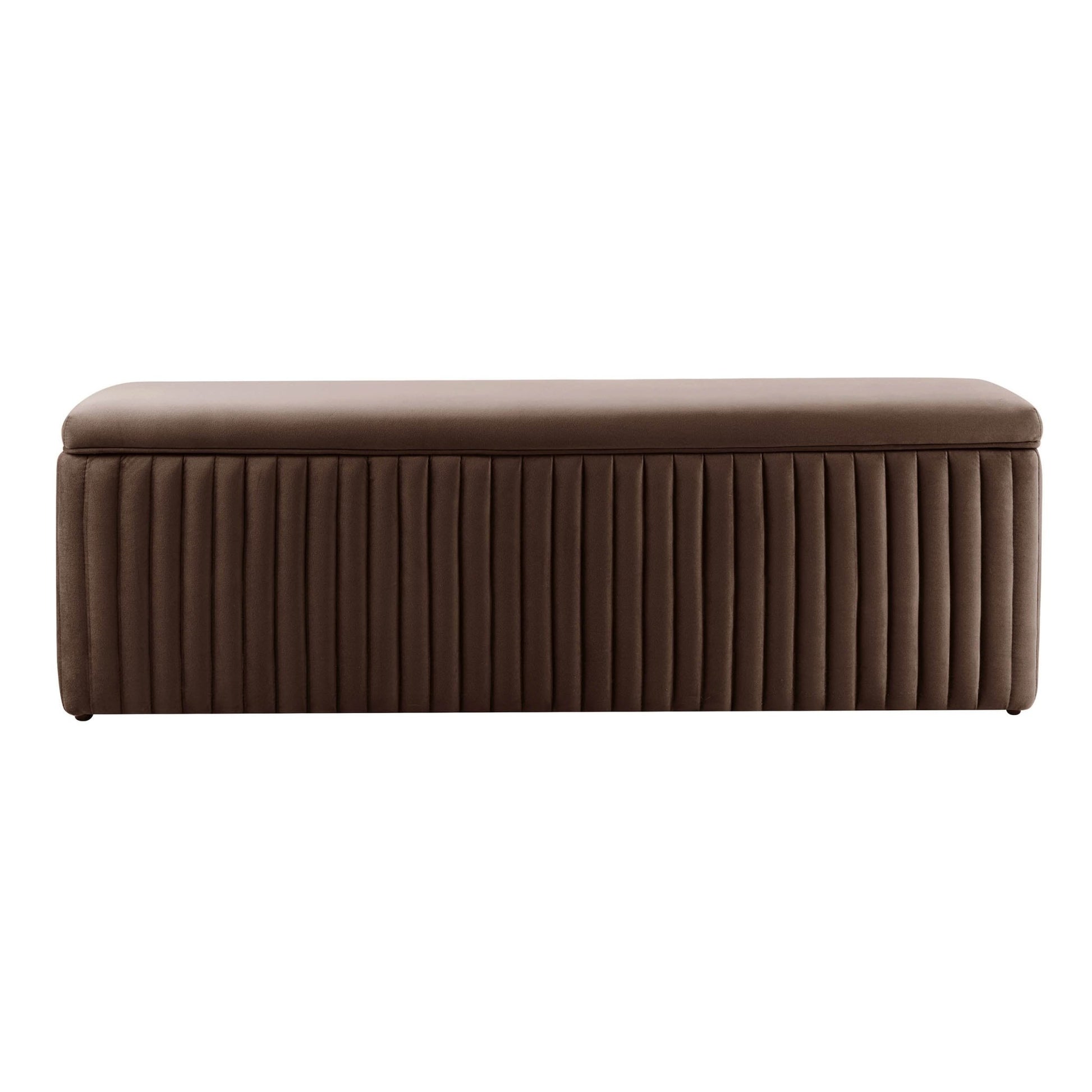 Melrose Ribbed Ottoman Storage Bench - Cappuccino - DUSK