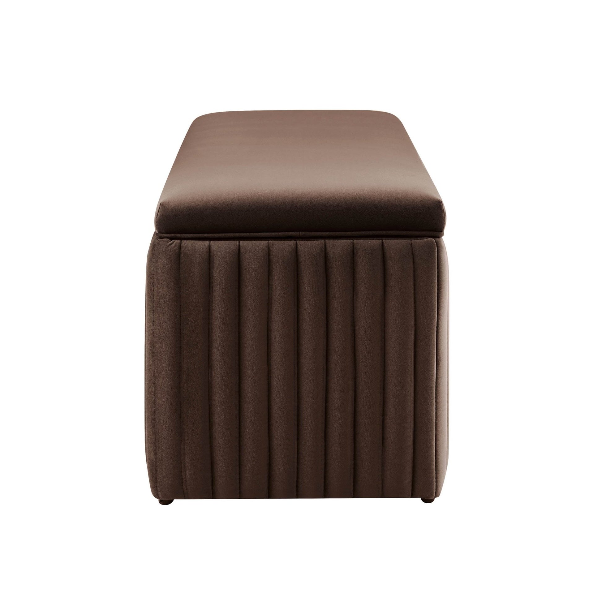 Melrose Ribbed Ottoman Storage Bench - Cappuccino - DUSK