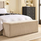 Melrose Ribbed Ottoman Storage Bench - Chenille Ivory - DUSK