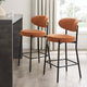 Mia Set of 2 Barstool - Matte Velvet - Burnt Orange - DUSK