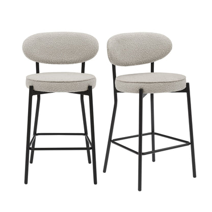 Mia Set of 2 Barstool - Taupe Boucle - DUSK