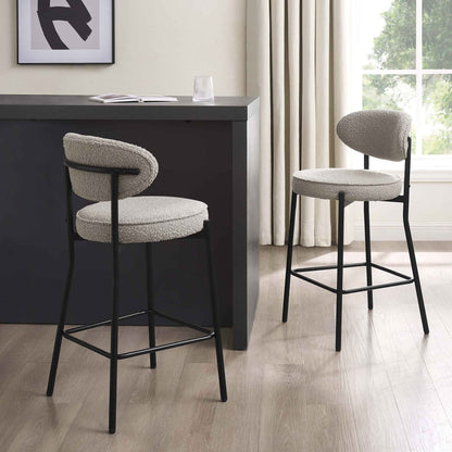Mia Set of 2 Barstool - Taupe Boucle - DUSK