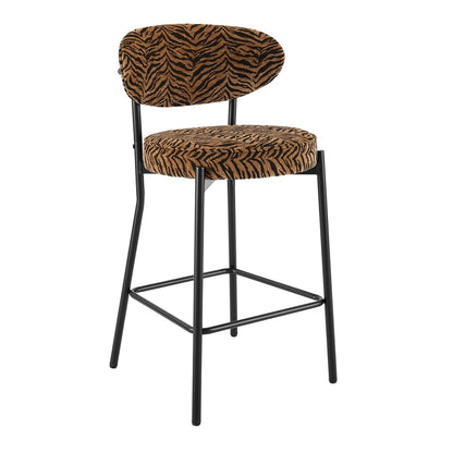 Mia Set of 2 Barstools - Brown Animal Stripe  - DUSK