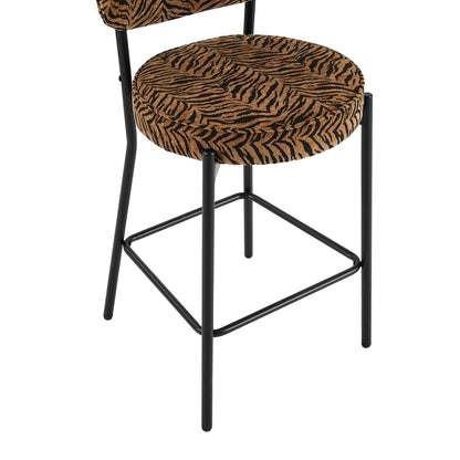 Mia Set of 2 Barstools - Brown Animal Stripe  - DUSK