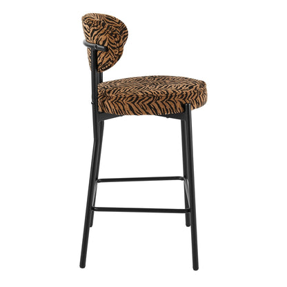Mia Set of 2 Barstools - Brown Animal Stripe  - DUSK