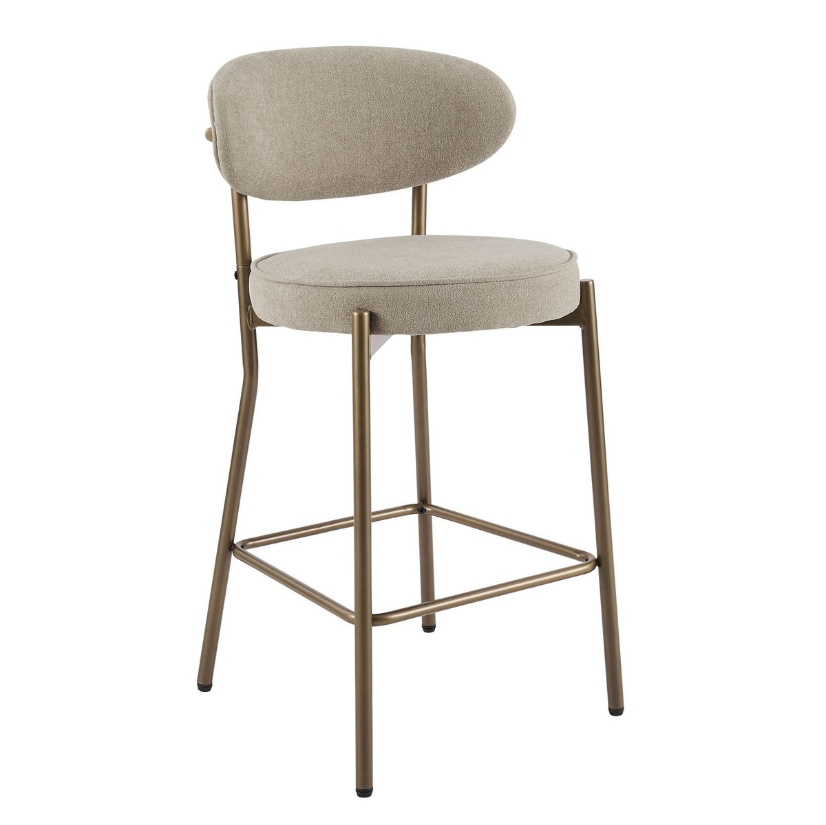 Mia Set of 2 Barstools - Chenille Oatmeal - DUSK