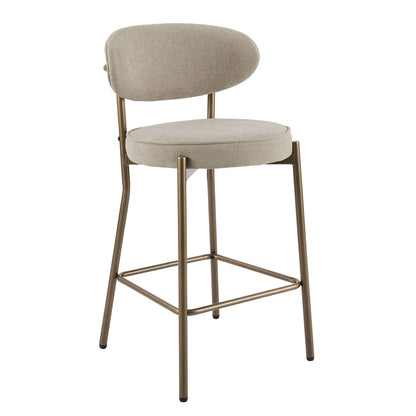 Mia Set of 2 Barstools - Chenille Oatmeal - DUSK