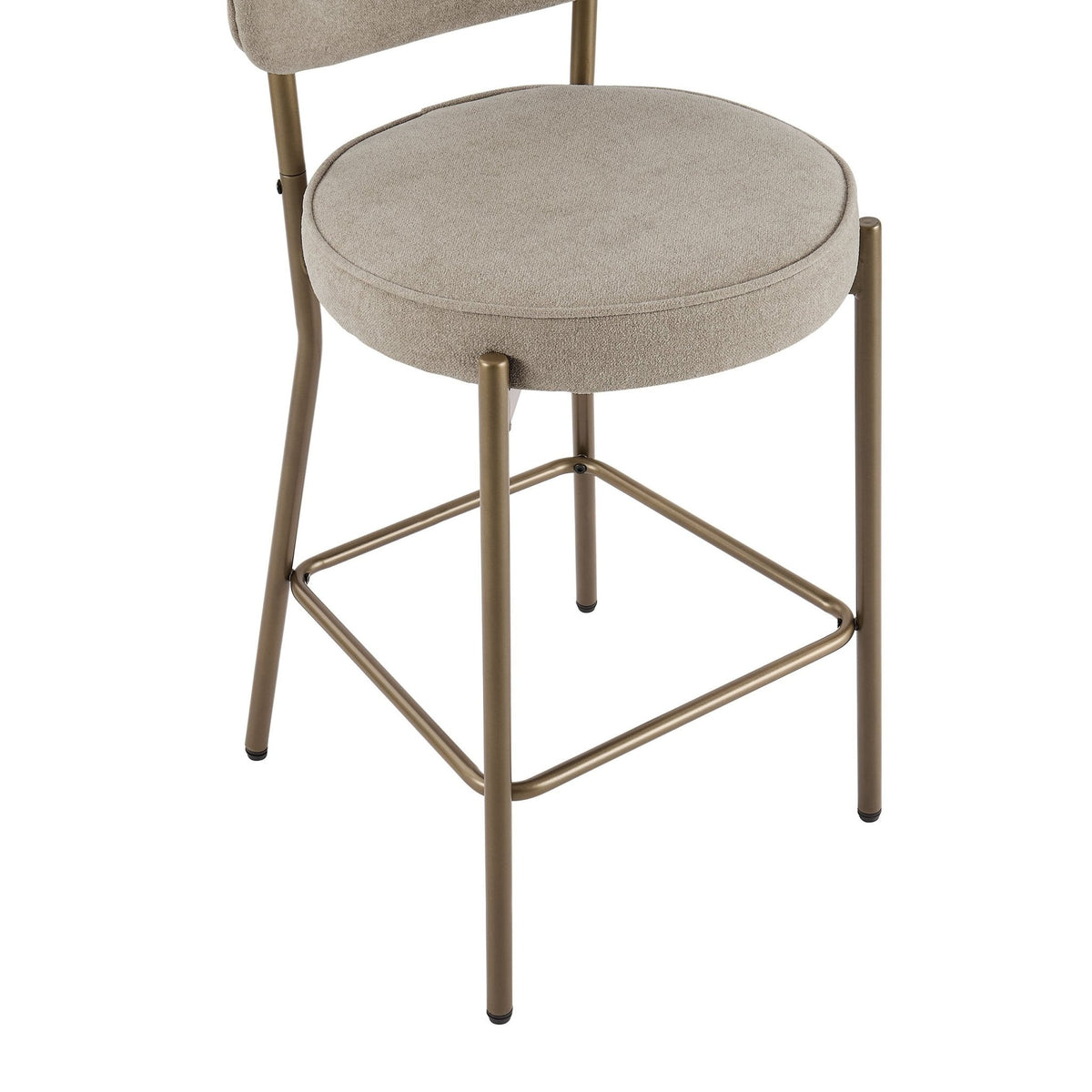 Mia Set of 2 Barstools - Chenille Oatmeal - DUSK