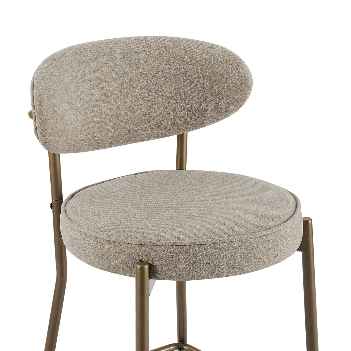 Mia Set of 2 Barstools - Chenille Oatmeal - DUSK