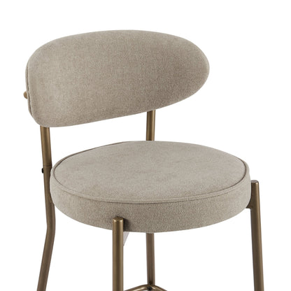 Mia Set of 2 Barstools - Chenille Oatmeal - DUSK
