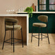 Mia Set of 2 Barstools - Chenille Olive - DUSK