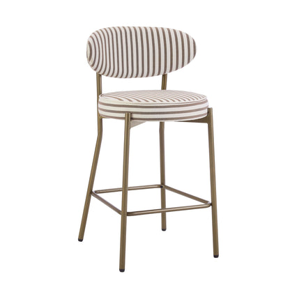 Mia Set of 2 Barstools - Chocolate Stripe - DUSK