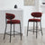 Mia Set of 2 Barstools - Matte Velvet - Rust - DUSK