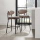 Mia Set of 2 Barstools - Matte Velvet - Sand - DUSK